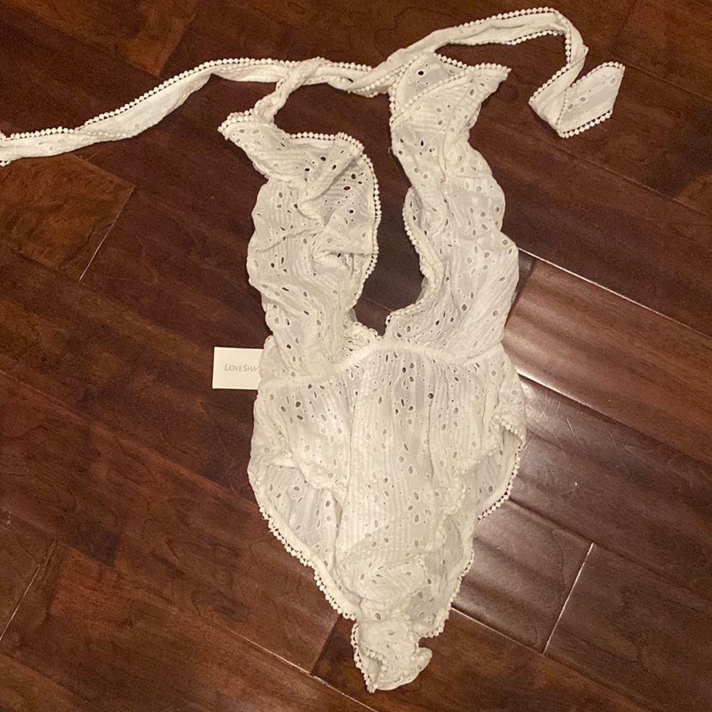 COPY - Loveshackfancy white lace bodysuit NWT